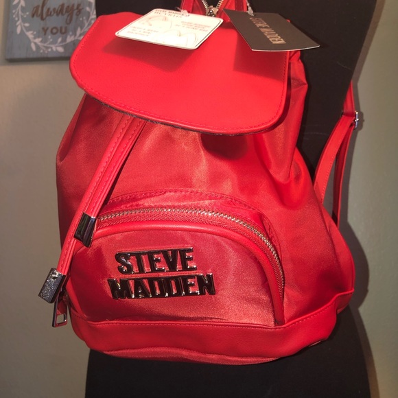 steve madden red backpack